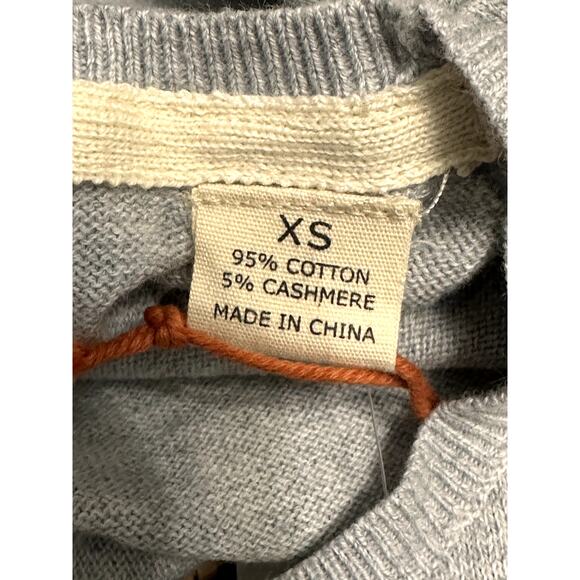 Weatherproof Vintage Sweater Soft Cotton Cashmere Butterfly Design Gray W XS NWT - Picture 10 of 10